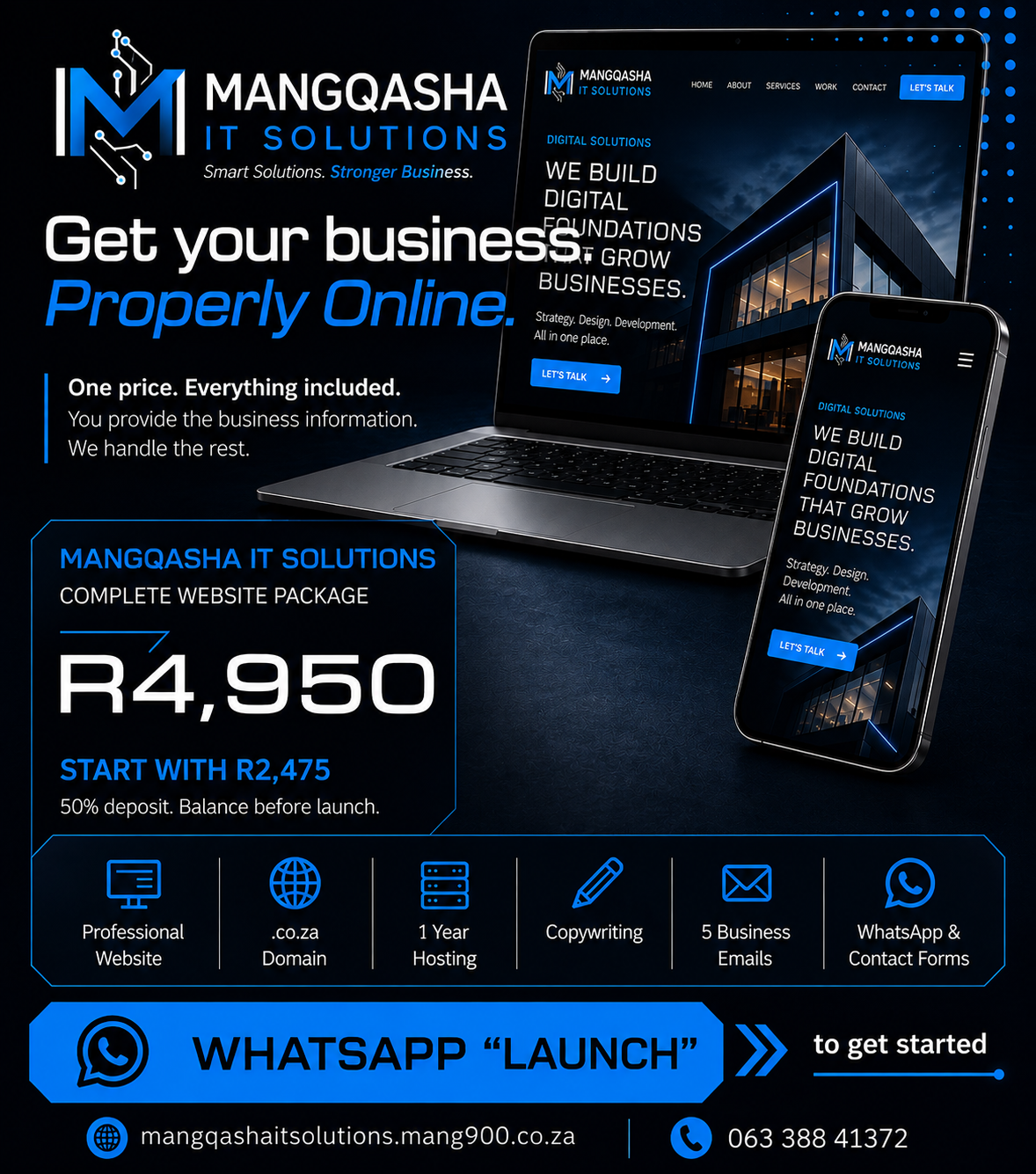 MANGQASHA IT SOLUTIONS Website & App Development packages