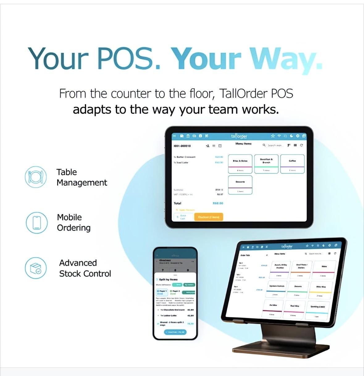 Store Management POS system showing point-of-sale interface and inventory dashboard